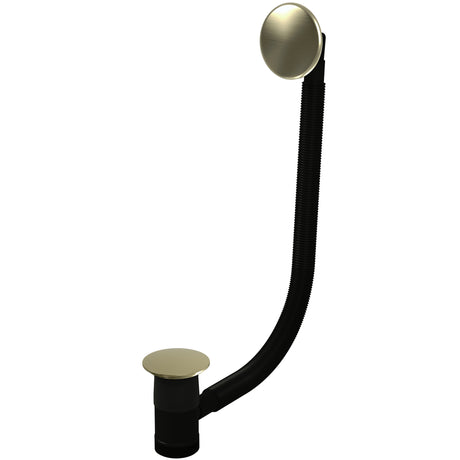 Top-Fix Round Push Button Bath Waste & Overflow Brushed Brass PDT-000734