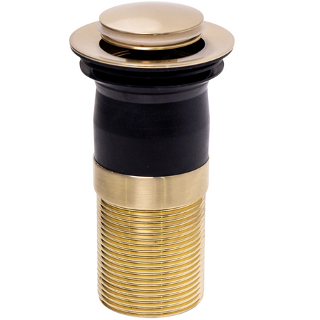 Top-Fix Push Button Click Clack Basin Waste - Unslotted BRUSHED BRASS PDT-000735_1