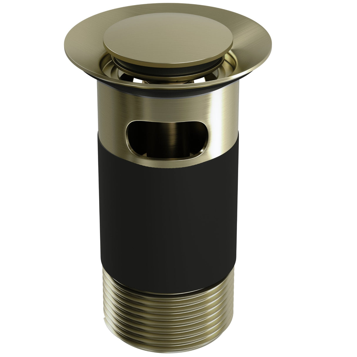 Top-Fix Push Button Click Clack Basin Waste - Slotted BRUSHED BRASS PDT-000736_2