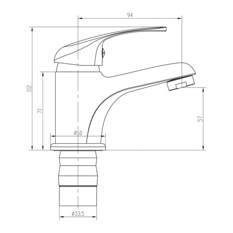 Top-Fix Loop Mono Basin Mixer Tap Brushed Brass PDT-001322 LD