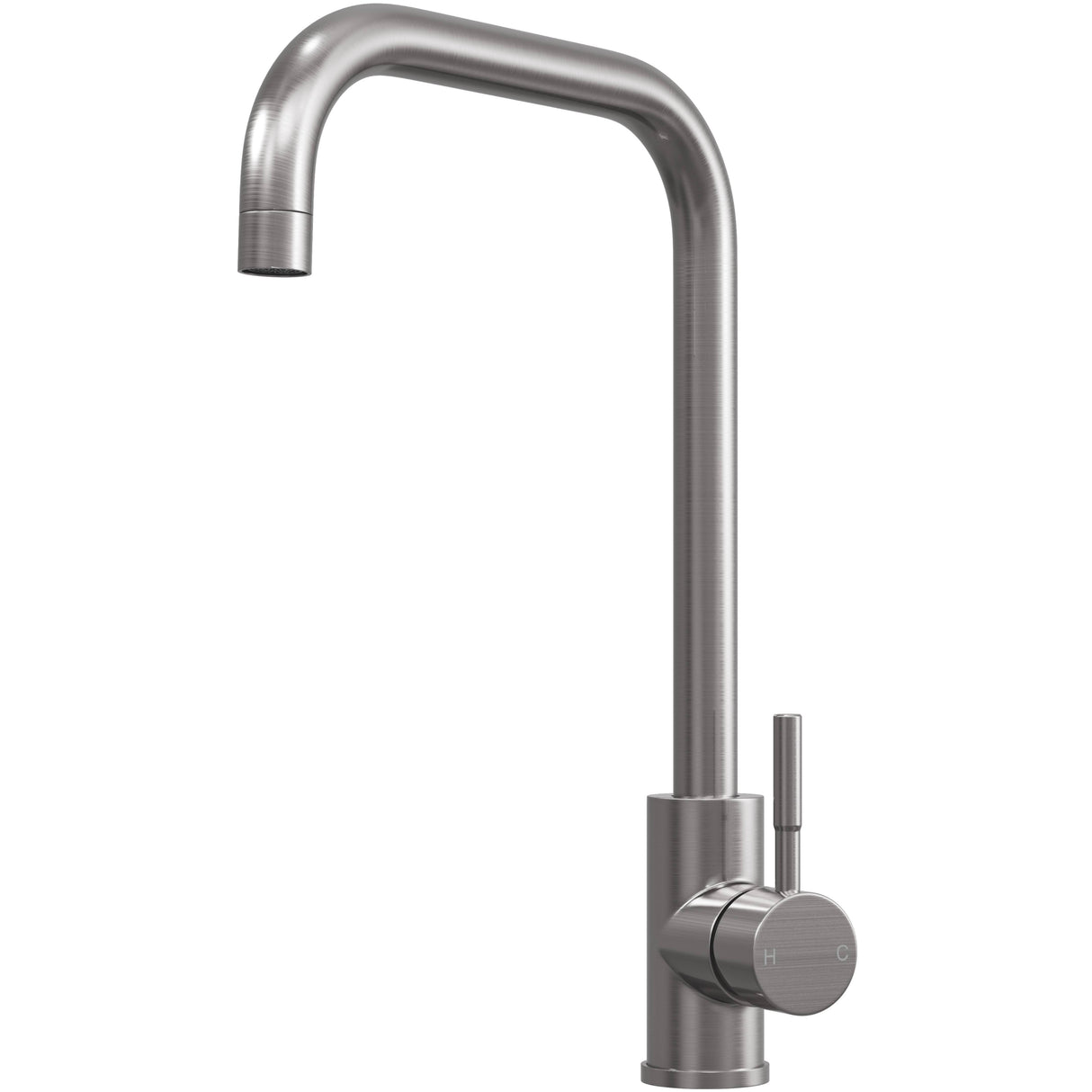 Top-Fix Vito Square Neck Single Lever Kitchen Mixer Tap Brushed Steel PDT-001328