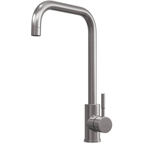 Top-Fix Vito Square Neck Single Lever Kitchen Mixer Tap Brushed Steel PDT-001328