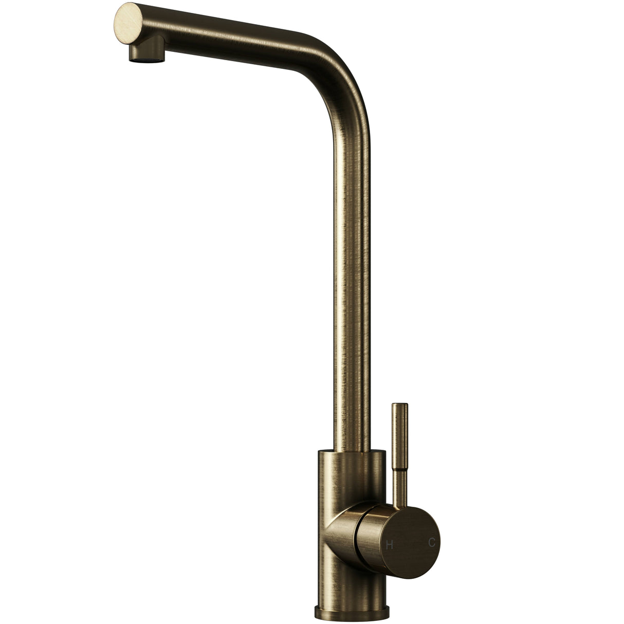 Top-Fix Vito L-Neck Single Lever Kitchen Mixer Tap Antique Brass PDT-001334