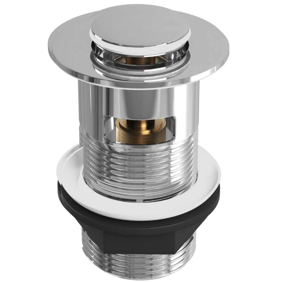 Ellsi Push Button Click Clack Basin Waste - Slotted CHROME