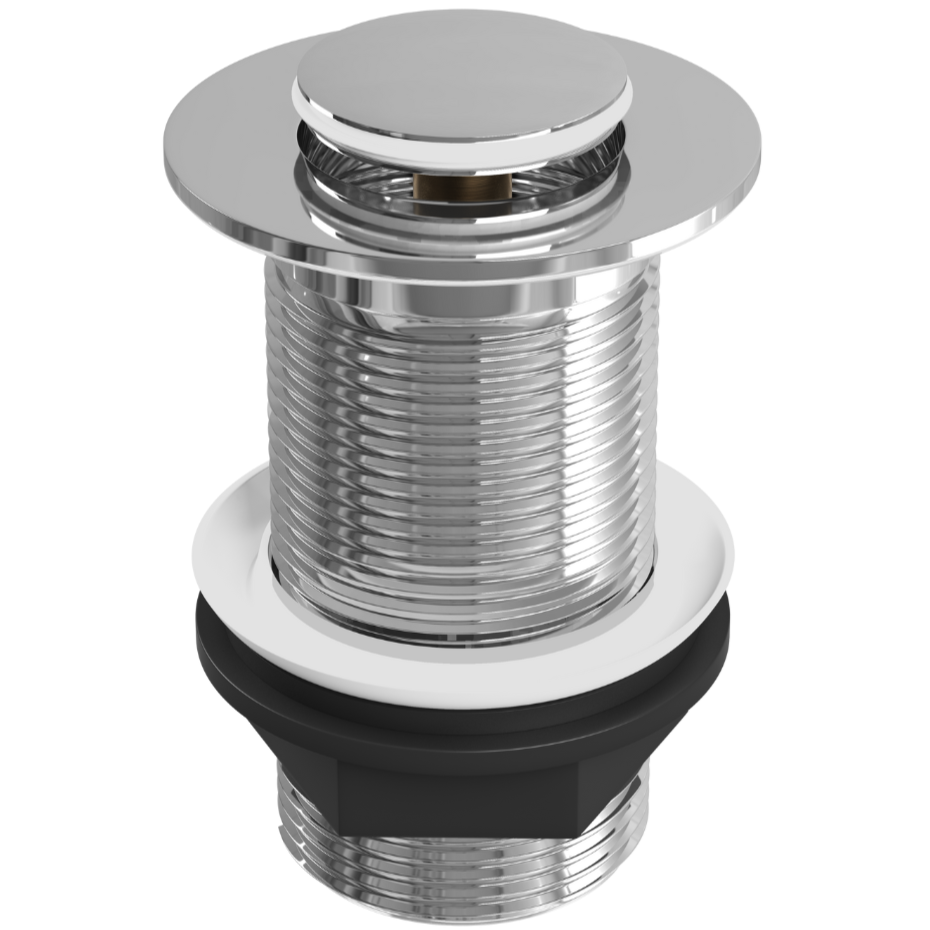 Ellsi Push Button Click Clack Basin Waste - Unslotted CHROME PBW002CH