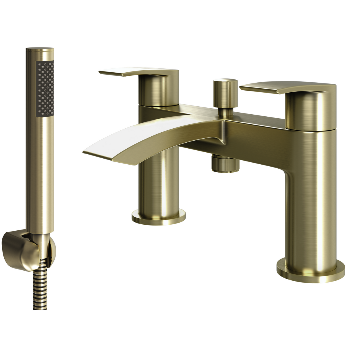Ellsi Spear Waterfall Bath Shower Mixer Tap & Shower Kit BRUSHED BRASS SPE-02-BB