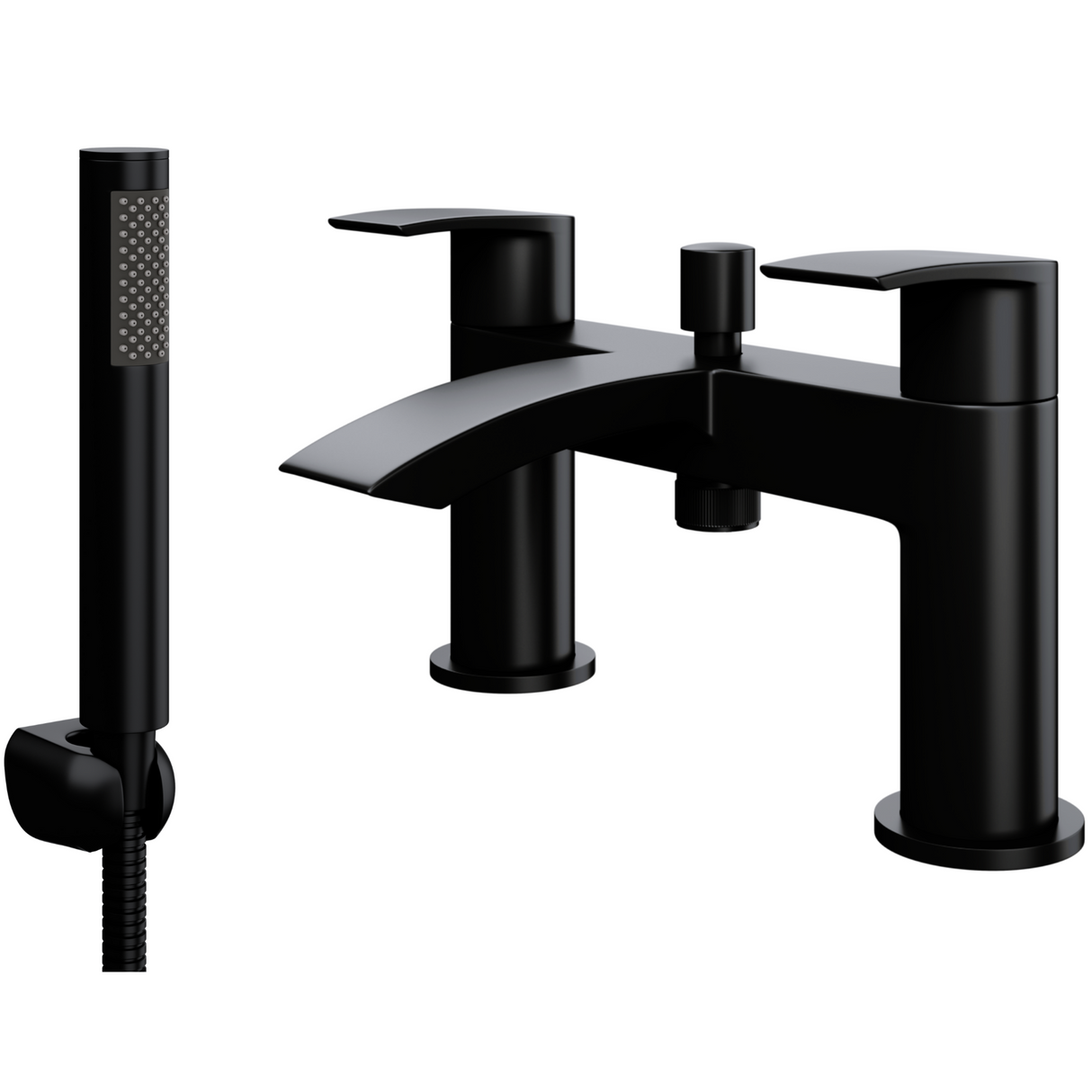 Ellsi Spear Waterfall Bath Shower Mixer Tap & Shower Kit MATT BLACK SPE-02-MB