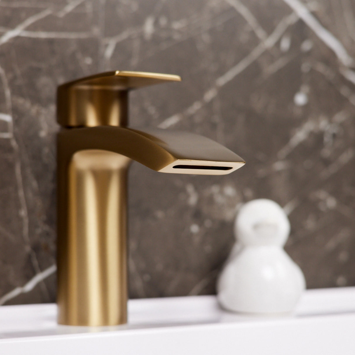 Ellsi Spear Mono Waterfall Basin Mixer Tap BRUSHED BRASS SPE-01-BB LS4