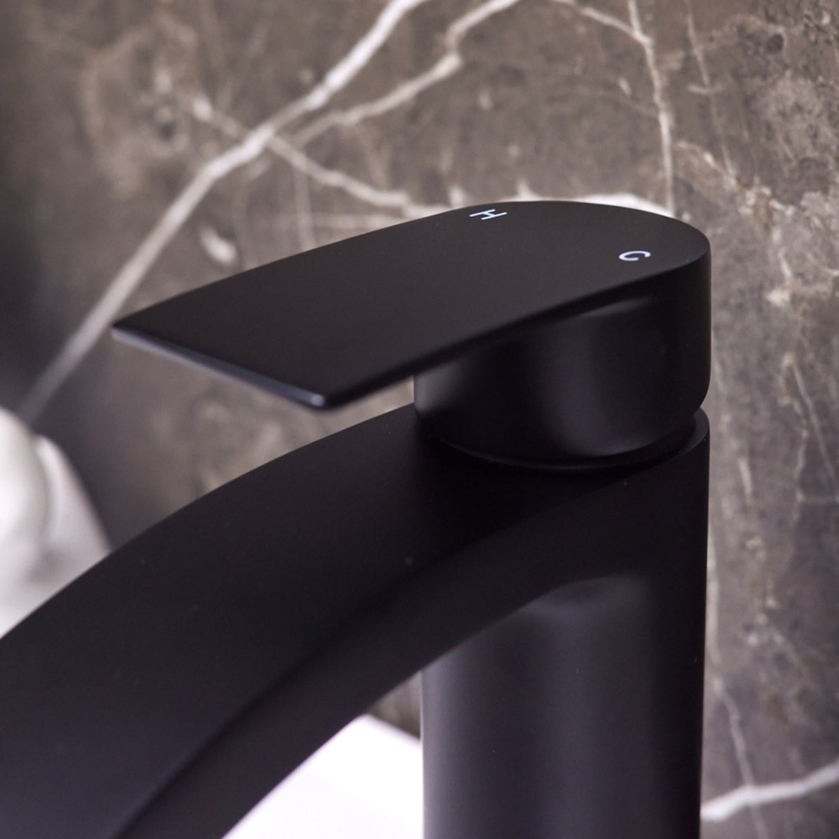 Ellsi Spear Mono Waterfall Basin Mixer Tap MATT BLACK SPE-01-MB LS3