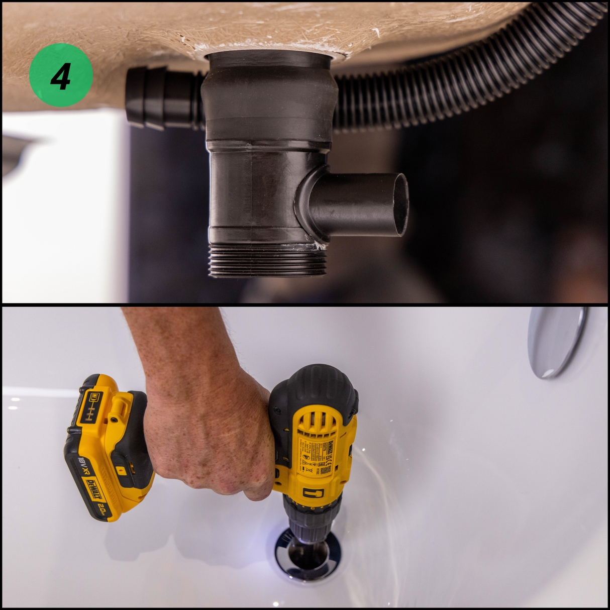 Top-Fix Round Push Button Bath Waste & Overflow Chrome