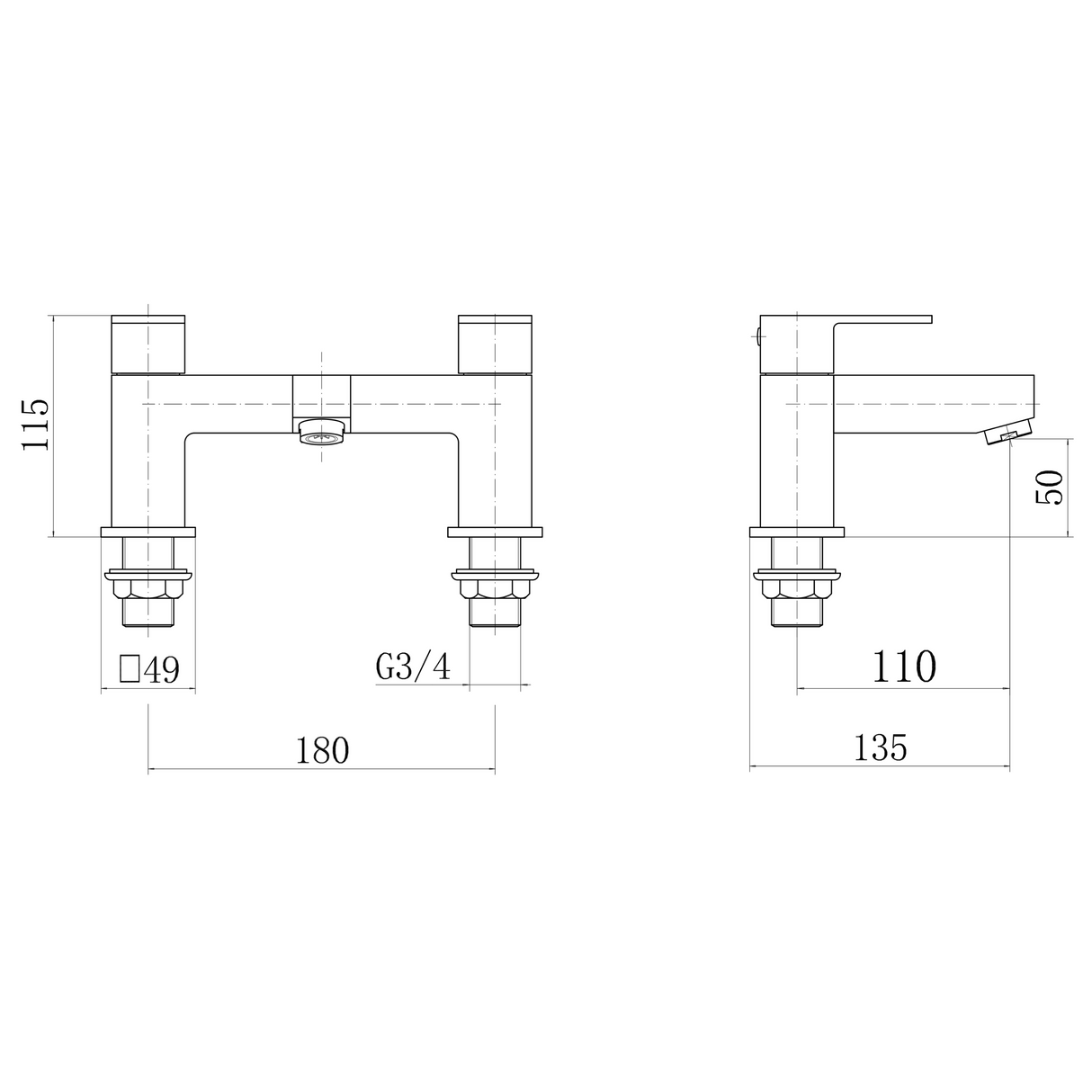 Ellsi Veal Bath Filler Tap Chrome VEA-03-CH LD
