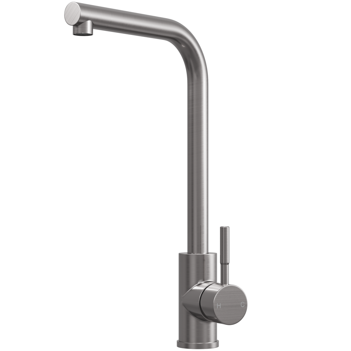 Ellsi Vito L- Neck Single Lever Kitchen Mixer Tap BRUSHED STEEL VIT-03-BS