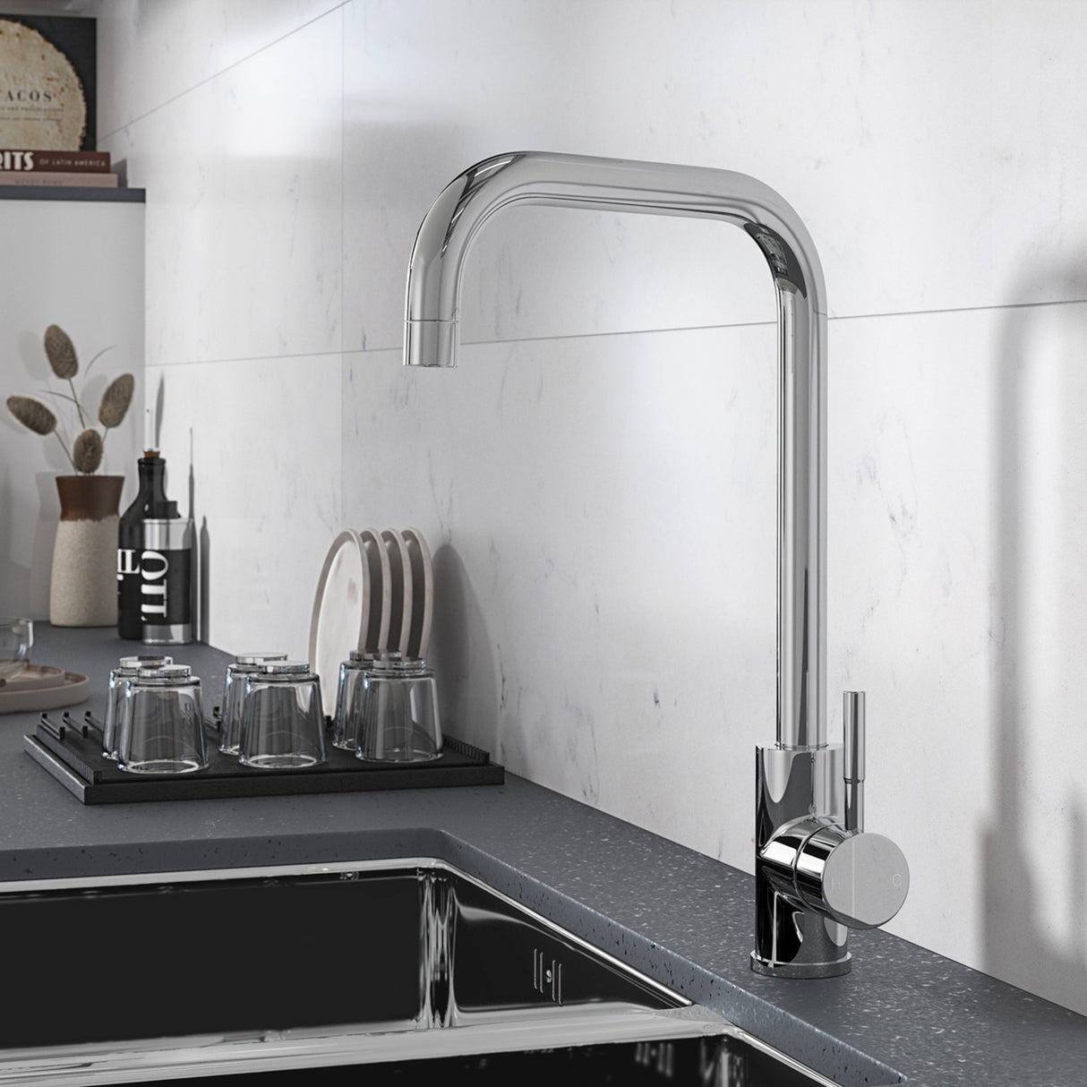 Ellsi Vito Square Neck Single Lever Kitchen Mixer Tap CHROME VIT-02-CH LS
