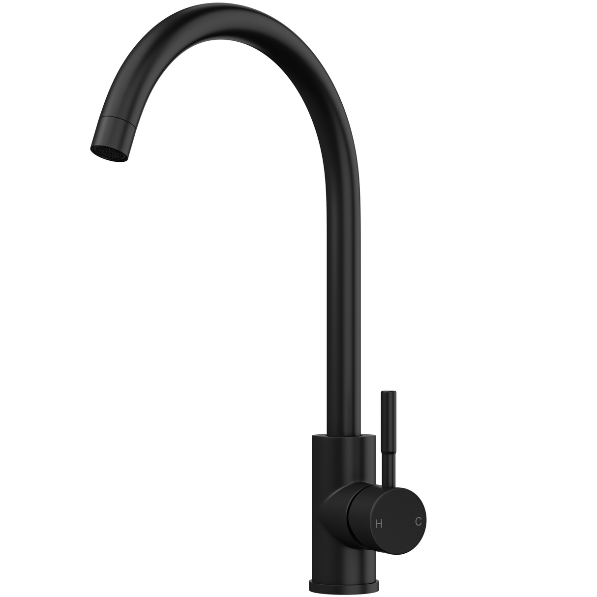 Ellsi Vito Swan Neck Single Lever Kitchen Mixer Tap MATT BLACK VIT-01-MB
