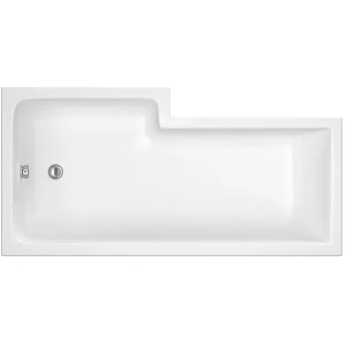 Nuie L-Shaped Shower Bath Without Bath Panel White WBS1585R