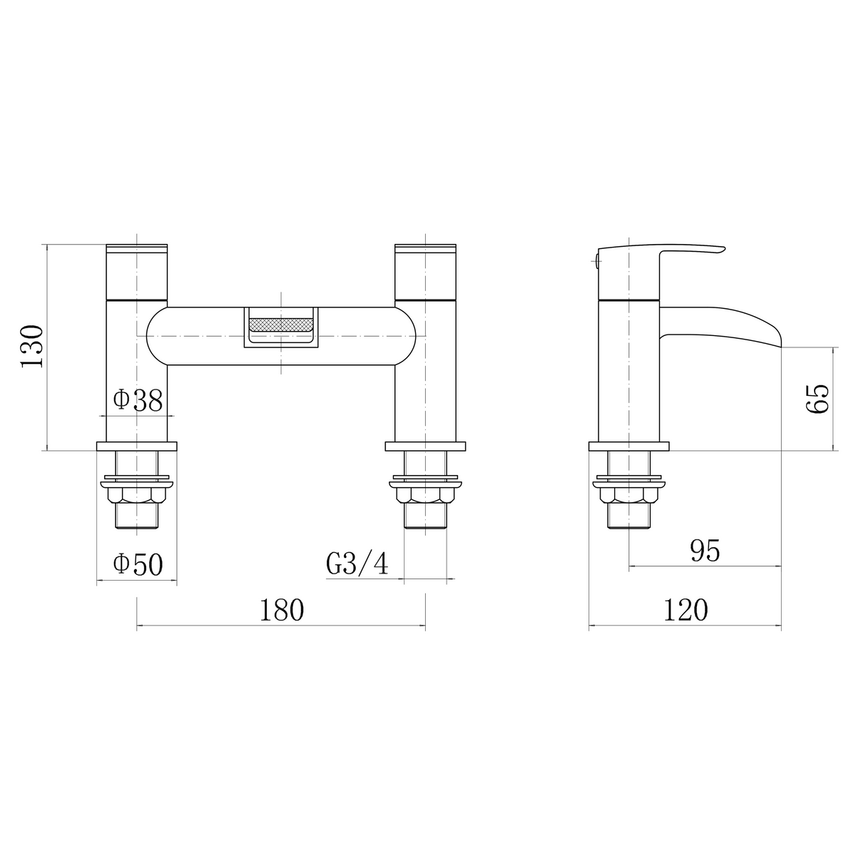 Ellsi Water Waterfall Bath Filler Tap Chrome WAT-03-CH LD