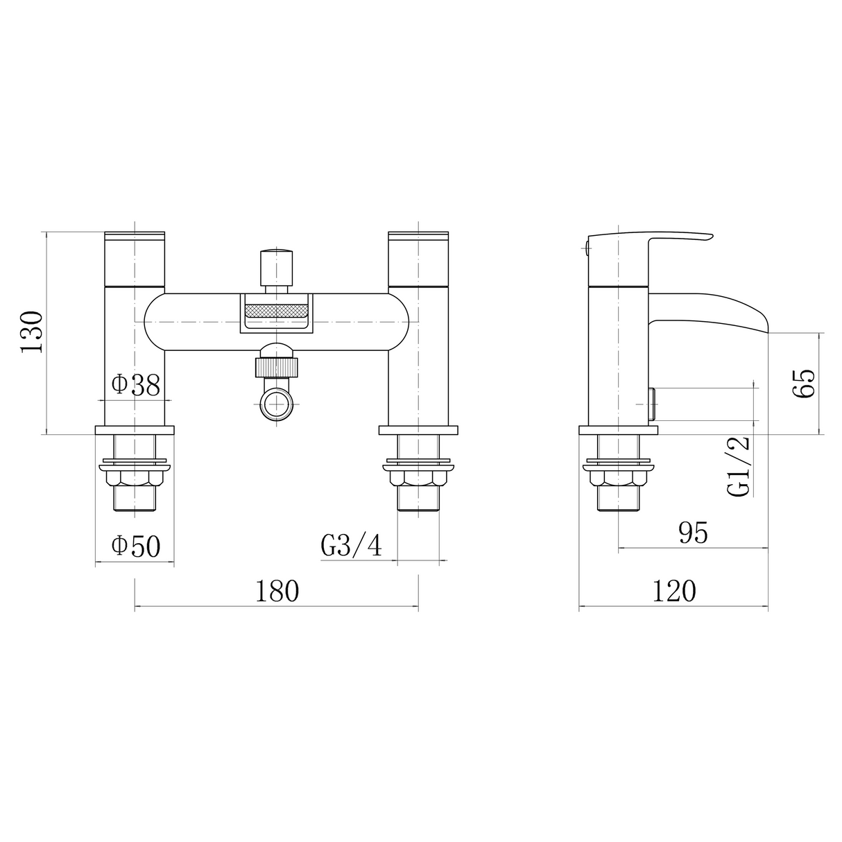 Ellsi Water Waterfall Bath Shower Mixer Tap & Shower Kit Chrome WAT-02-CH LD