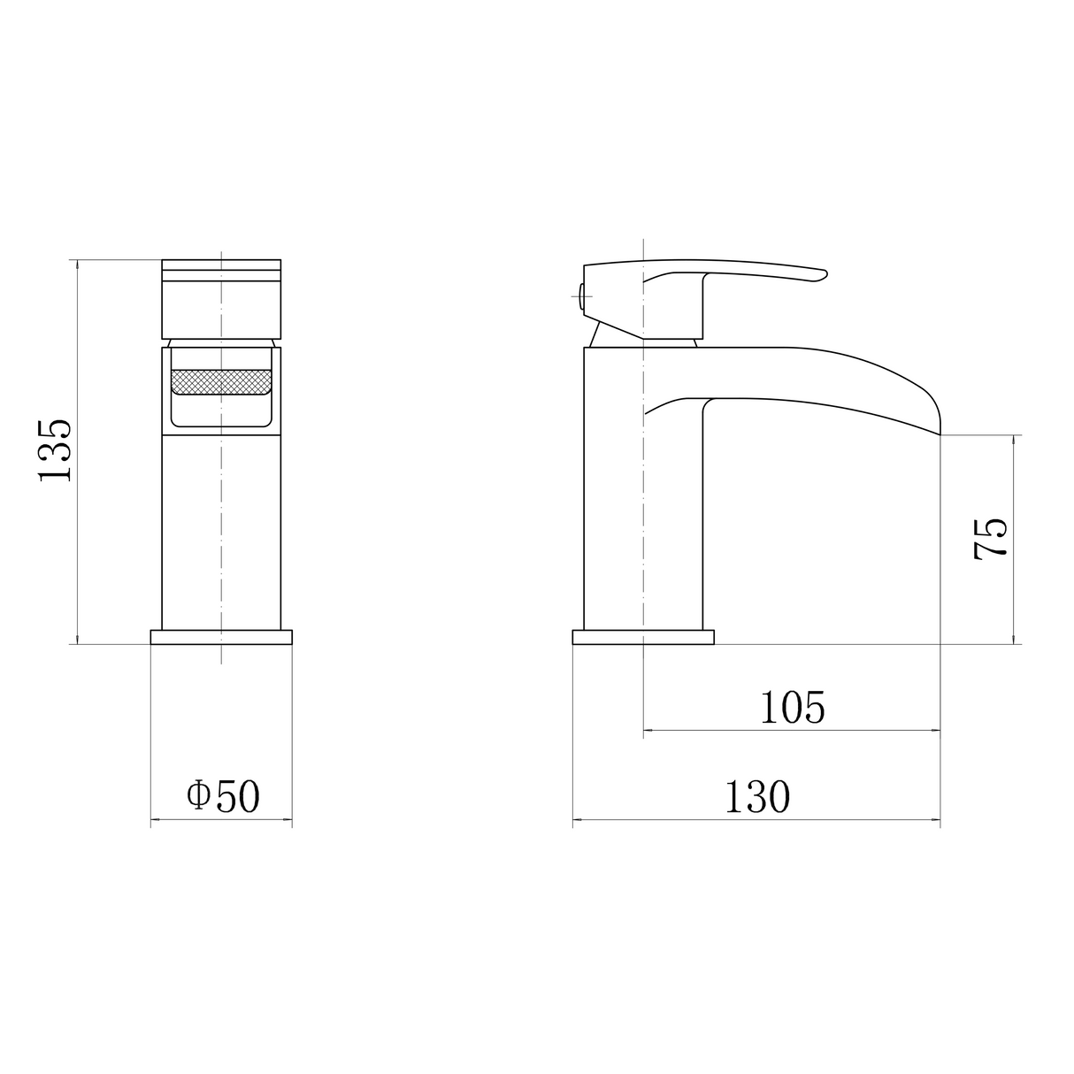 Ellsi Water Mono Waterfall Basin Mixer Tap Chrome WAT-01-CH LD
