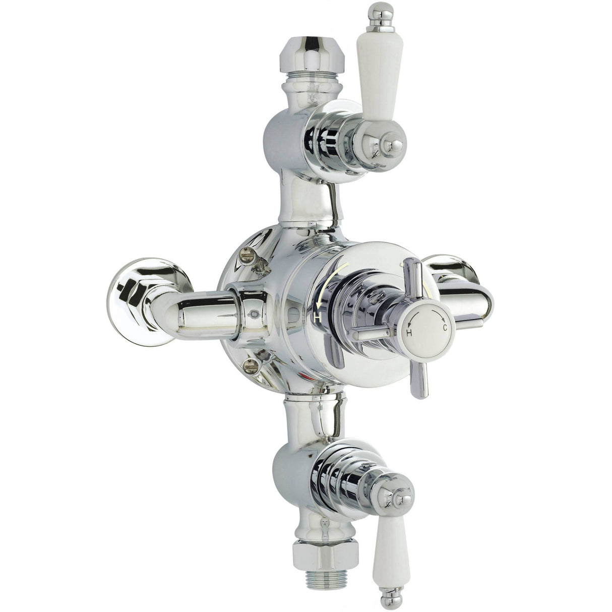 Nuie Edwardian Traditional 2 Outlet Thermostatic Exposed Shower Valve Chrome A3057E