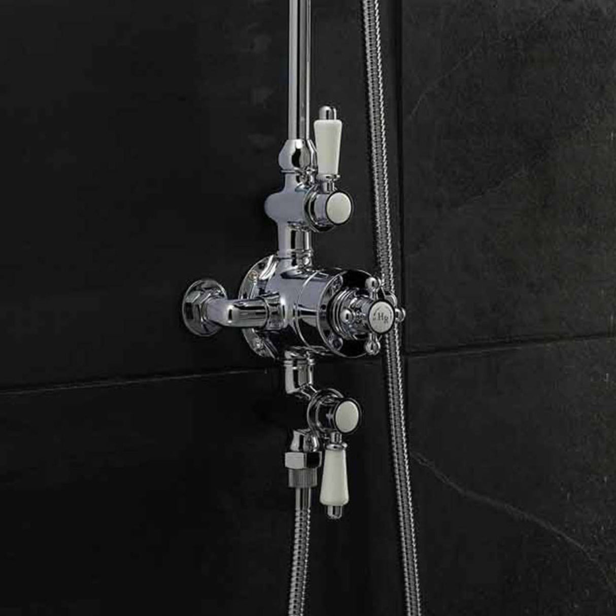 Nuie Victorian Traditional 2 Outlet Thermostatic Exposed Shower Valve Chrome A3089E LS1