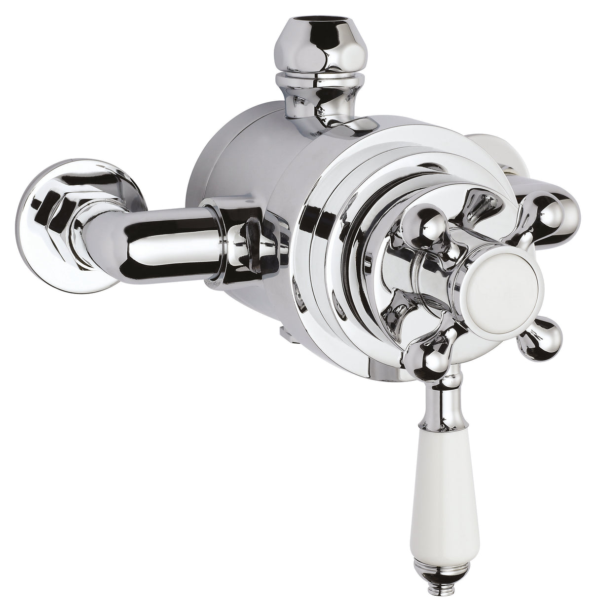 Nuie Victorian Traditional 1 Outlet Thermostatic Dual Exposed Shower Valve Chrome A3091E