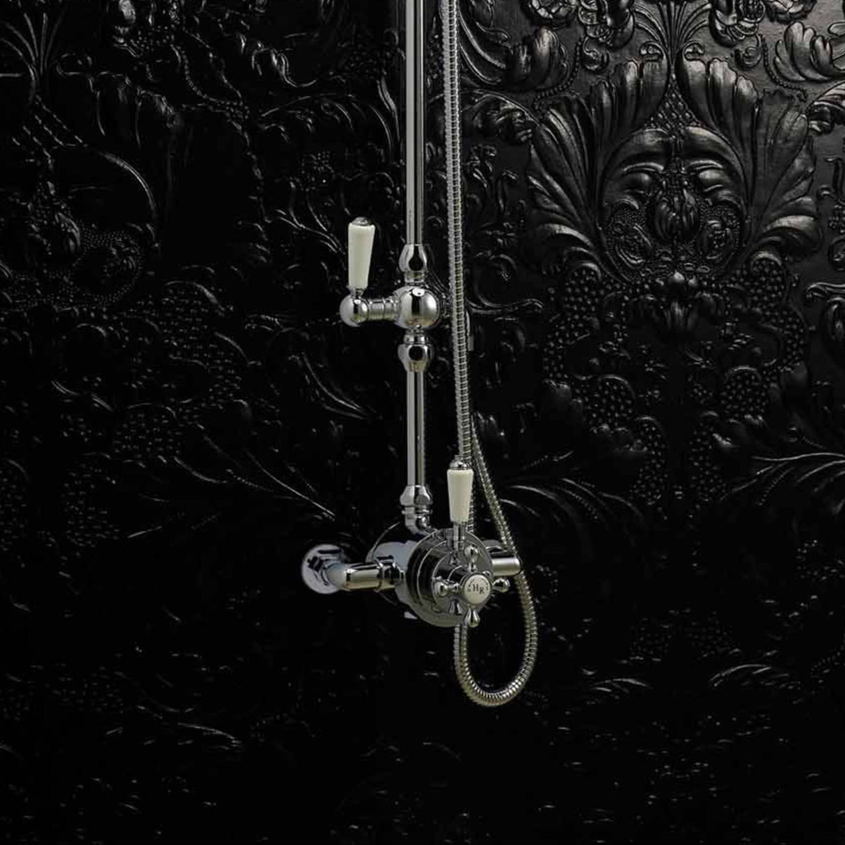 Nuie Victorian Traditional 1 Outlet Thermostatic Dual Exposed Shower Valve Chrome A3091E LS1