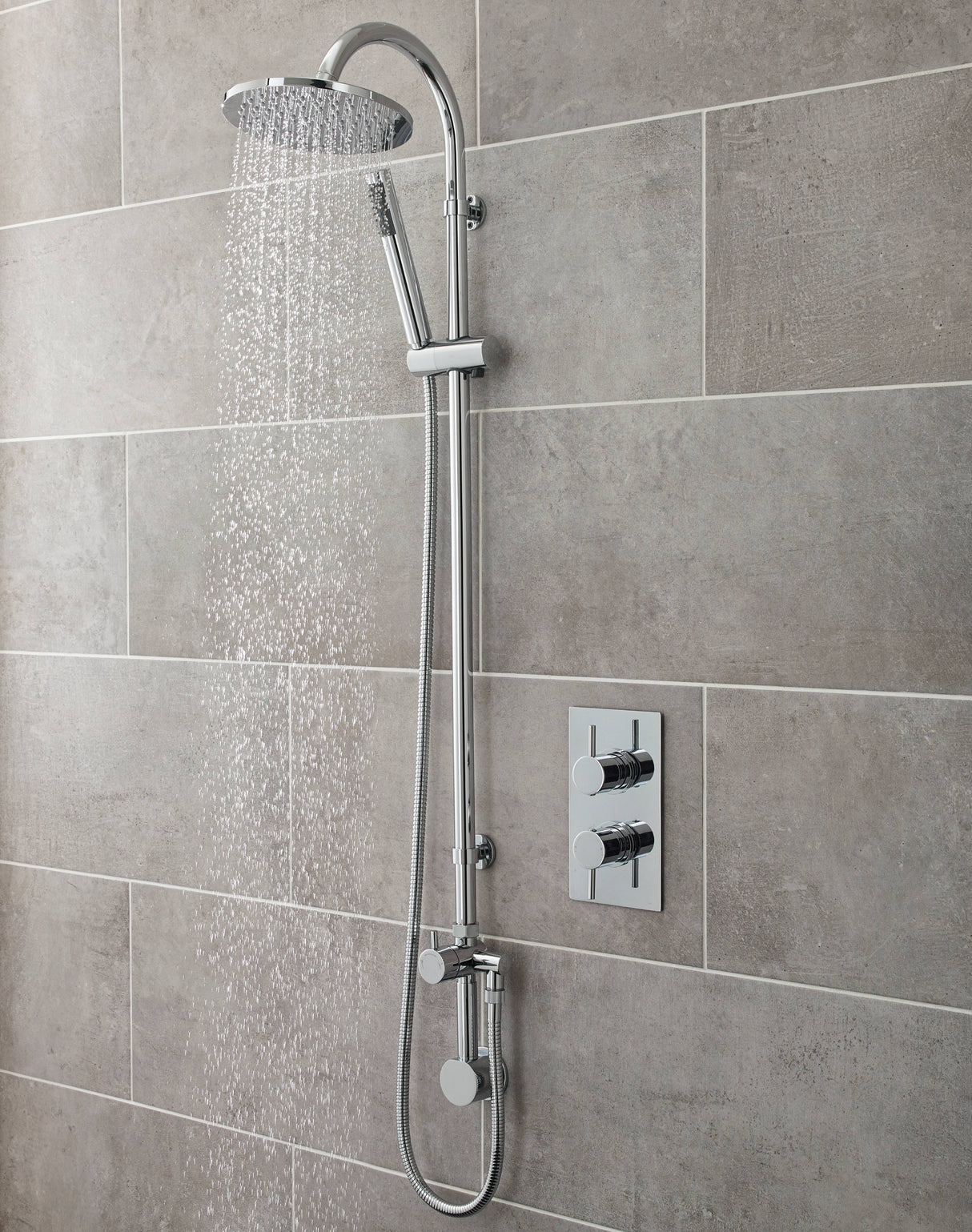 Hudson Reed Destiny Round 2 Outlet Rigid Riser Shower Kit Chrome A3115 LS