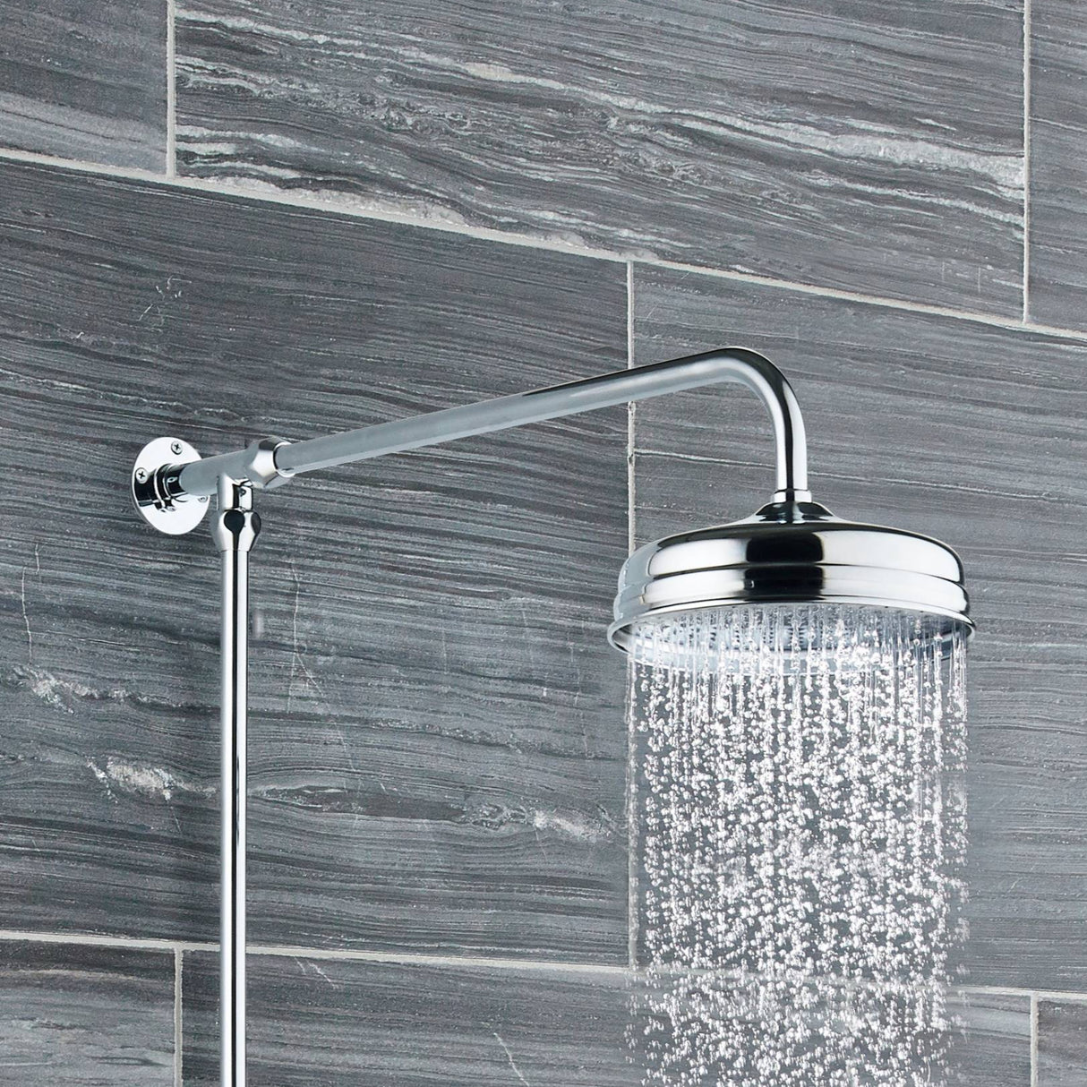 Nuie Traditional 2 Outlet Thermostatic Exposed Shower With Rigid Riser Set Chrome A3117 LS4