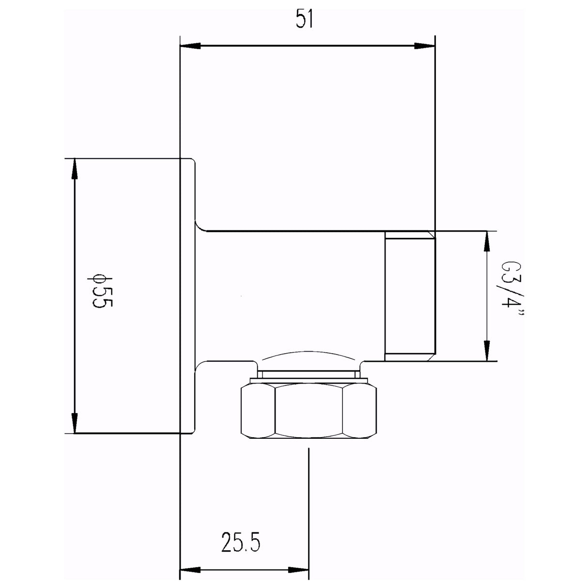 Nuie Backplate Elbow Unions For Exposed Shower Valves Chrome A312 LD