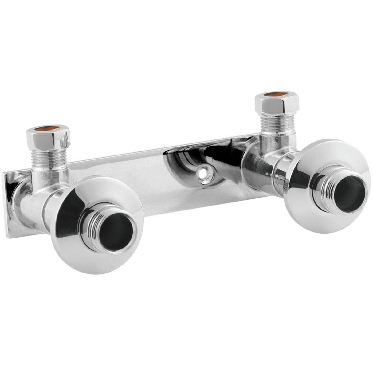 Nuie Fast-Fit Brackets For Exposed Shower Valves, 150mm Centres, Chrome A313