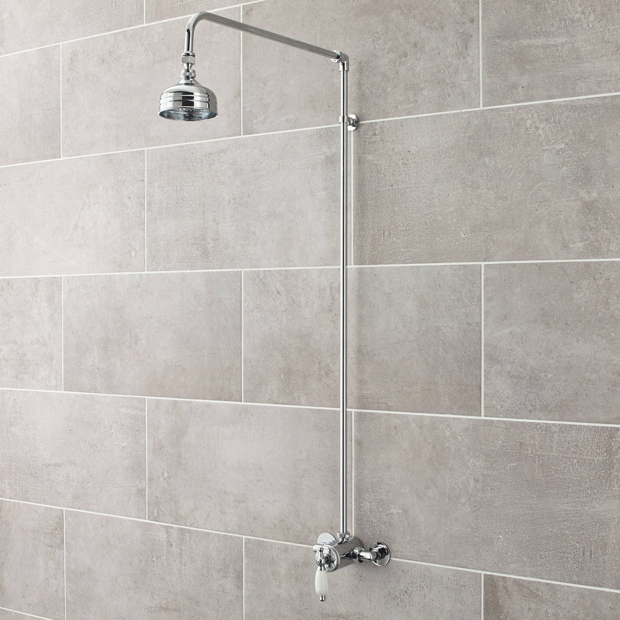 Nuie Traditional Rigid Riser Set With Swivel Head Chrome A3170 LS