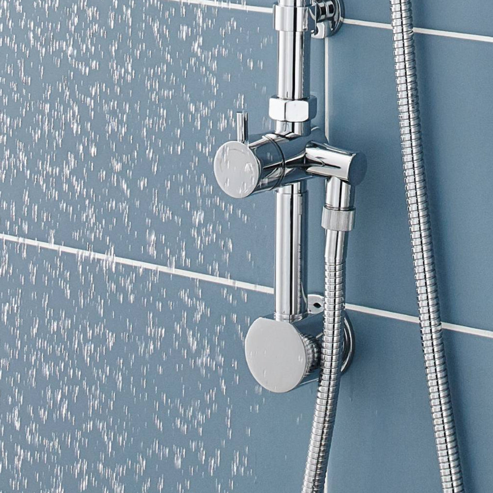 Nuie Traditional Rigid Riser Set With Elbow Outlet Chrome A3238 LS2