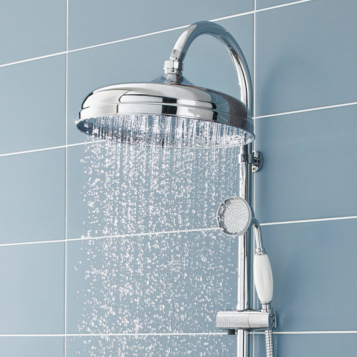 Nuie Traditional Rigid Riser Set With Elbow Outlet Chrome A3238 LS3