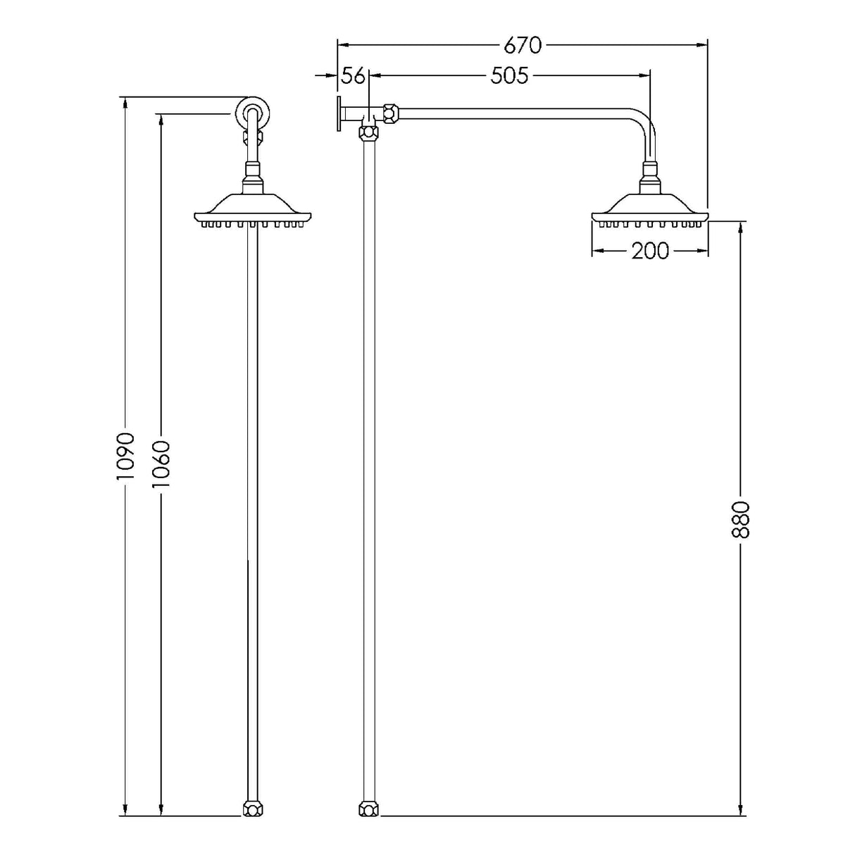 Hudson Reed Traditional Rigid Riser Set Chrome A3600 LD