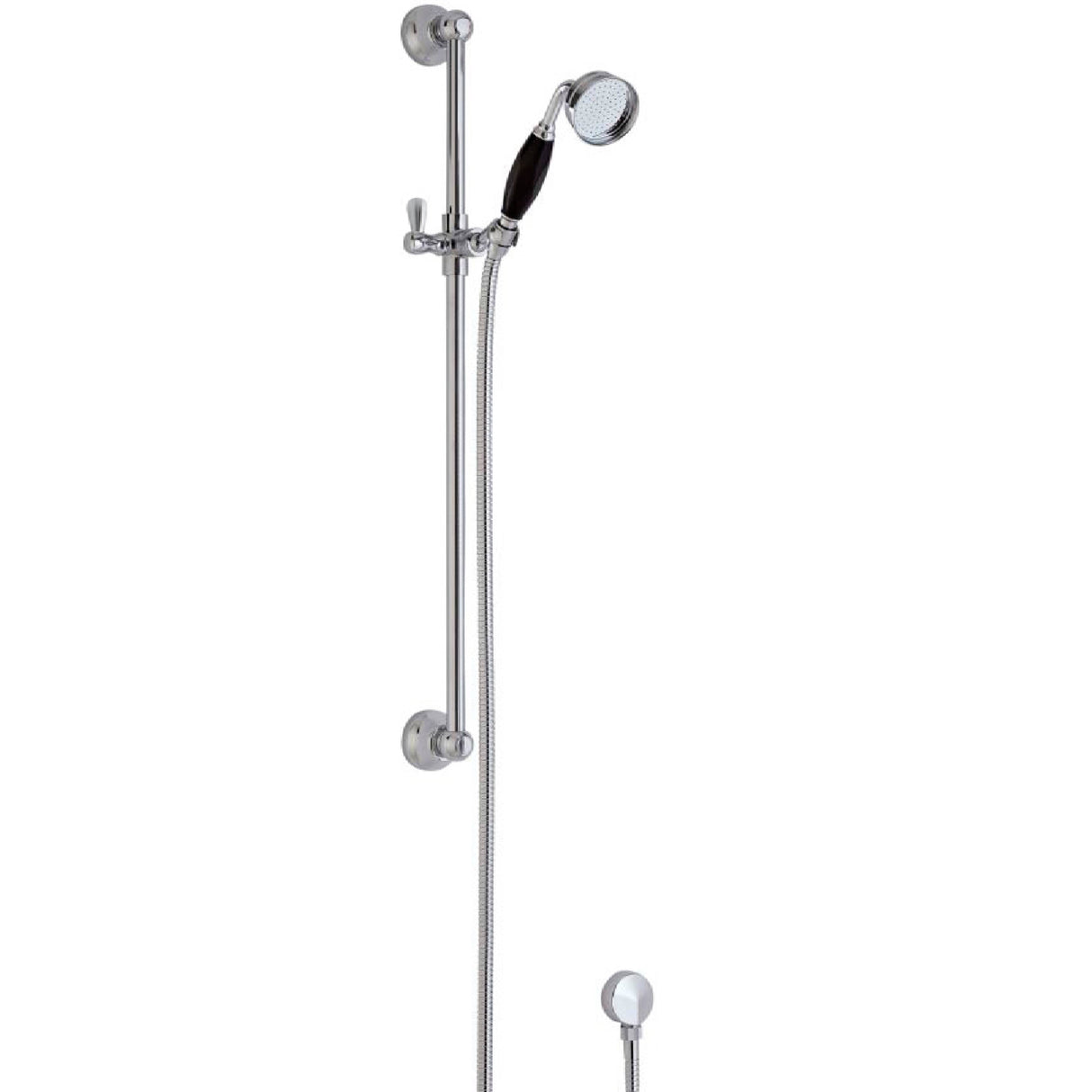 Hudson Reed Traditional Sliding Rail Shower Set & Elbow Outlet Chrome/Black A4211