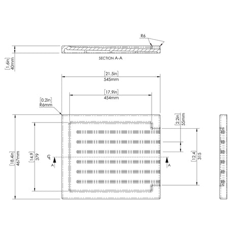Nuie Ceramic Ridged Kitchen Sink Drainer White AC1DR21 LD