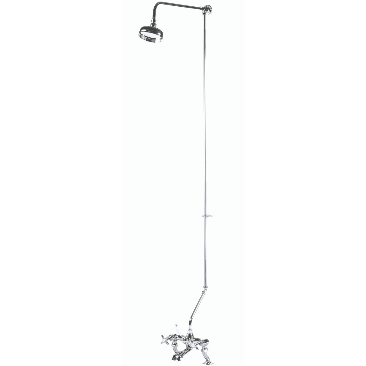 Nuie Traditional Rigid Riser Set For Bath Shower Mixer Chrome AK305