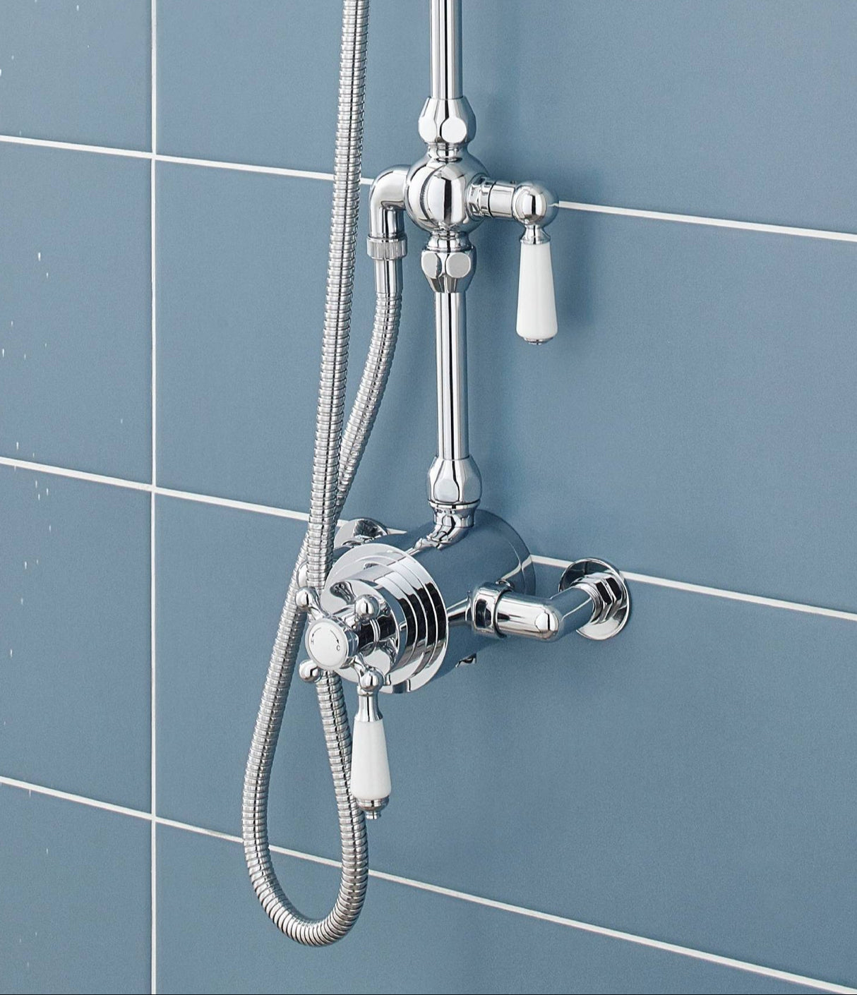 Nuie Victorian Grand Traditional Rigid Riser Set With Diverter Chrome AM312 LS2