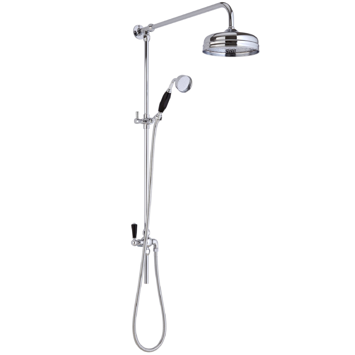 Hudson Reed Victorian Grand Traditional Rigid Riser Set With Diverter Chrome/Black AM412