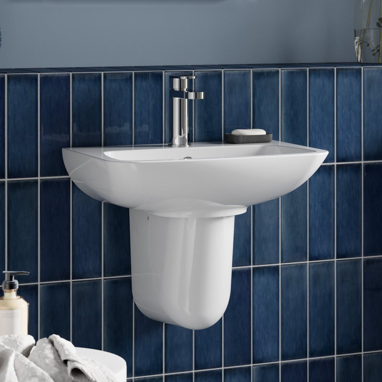 Nuie Ambrose Basin & Semi-Pedestal - 1 Tap Hole CPC024 LS