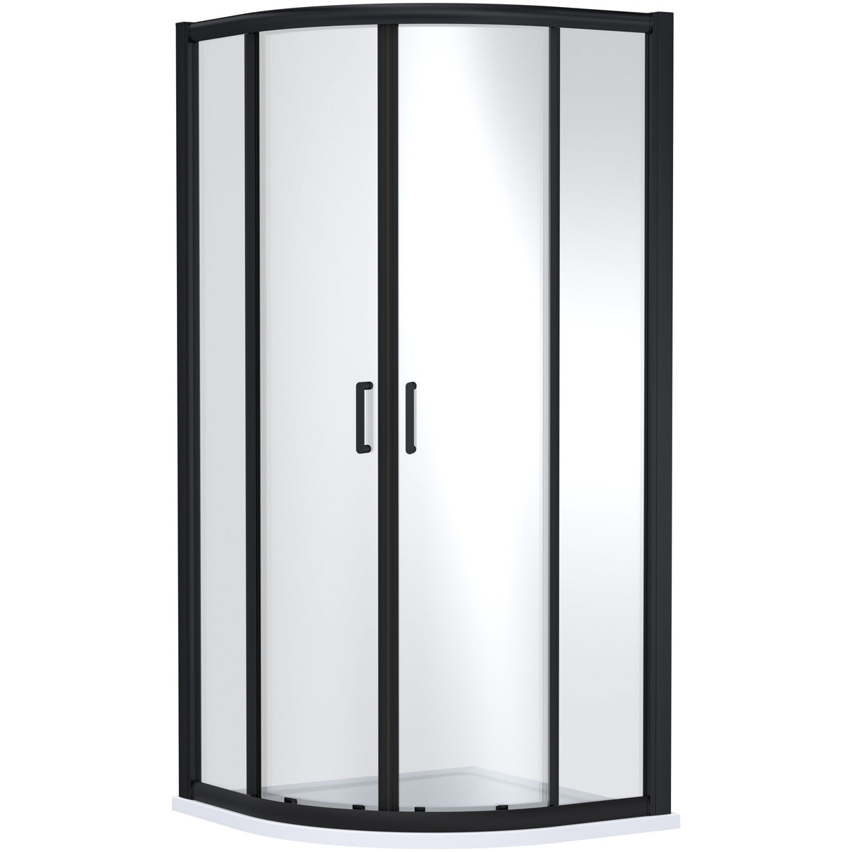 Nuie Lucie Quadrant Shower Enclosure, Matt Black, 8mm Glass AQU10NBP-E8