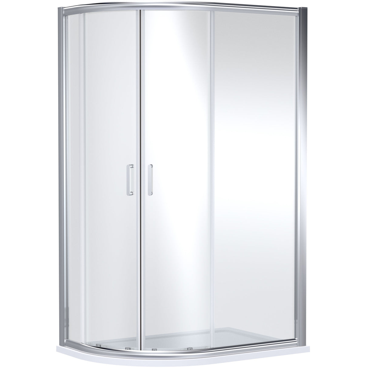 Nuie Lucie Offset Quadrant Shower Enclosure, Chrome, 8mm Glass, 1200 x 800mm AQU128N-E8