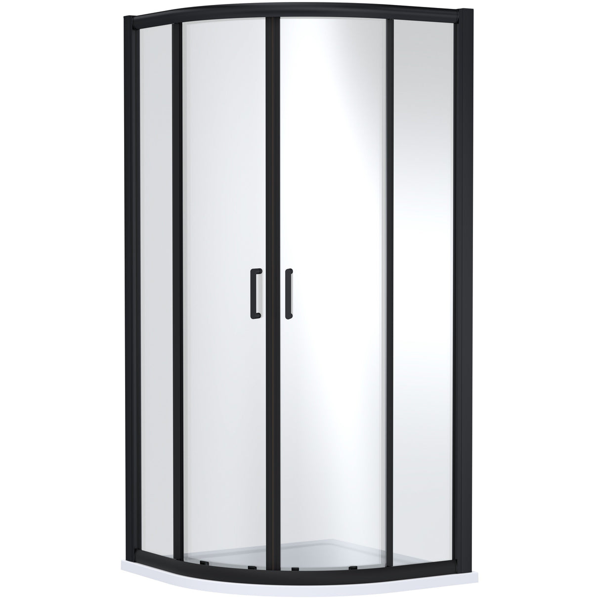 Nuie Lucie Quadrant Shower Enclosure, Matt Black, 8mm Glass AQU9NBP-E8