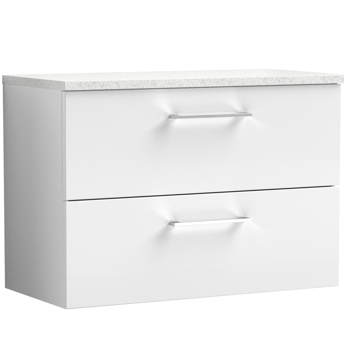 Nuie Arno 800mm Wall Hung 2 Drawer Countertop Vanity Unit Gloss White ARN126LSW