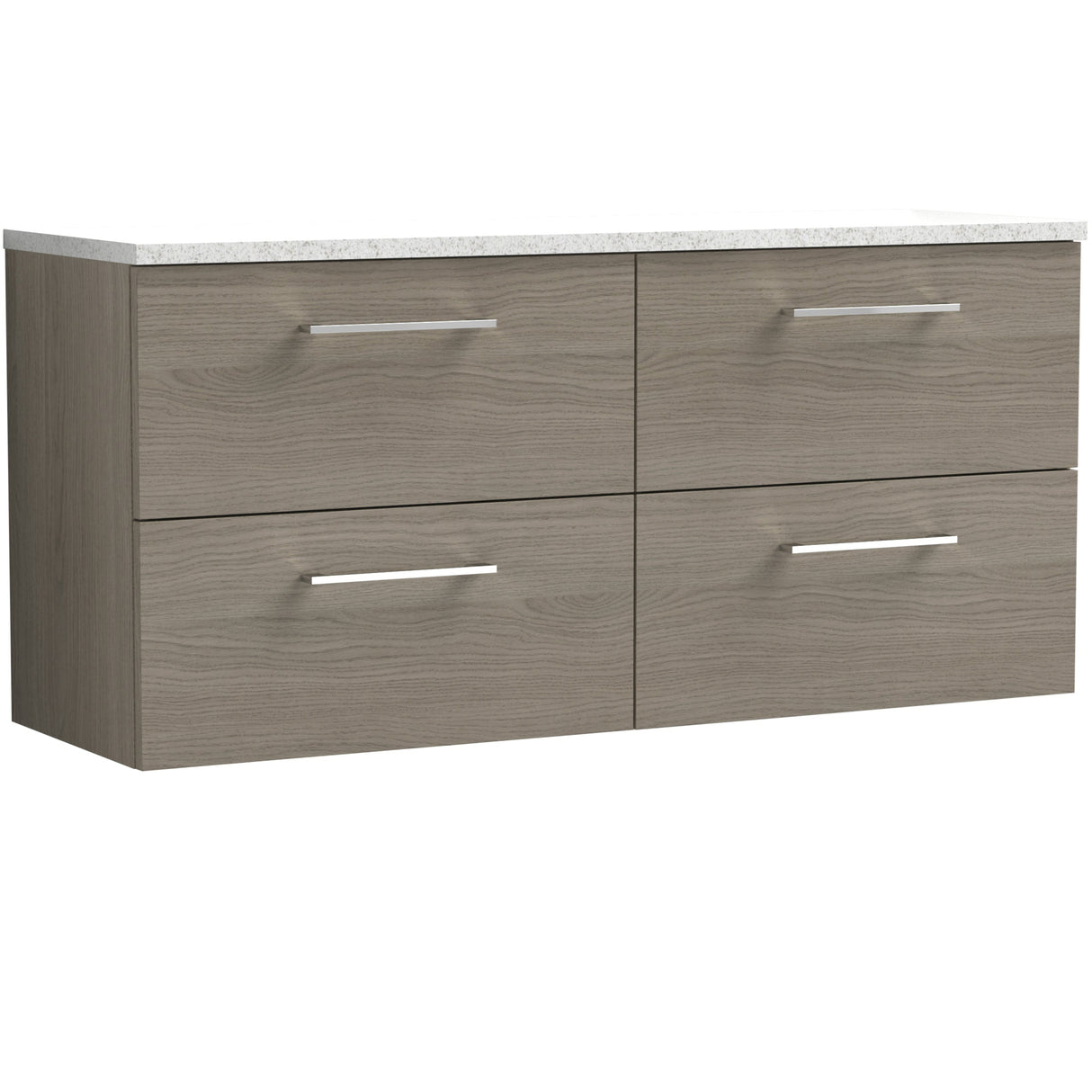 Nuie Arno 1200mm Wall Hung 4 Drawer Countertop Vanity Unit Solace Oak ARN2524LSW2