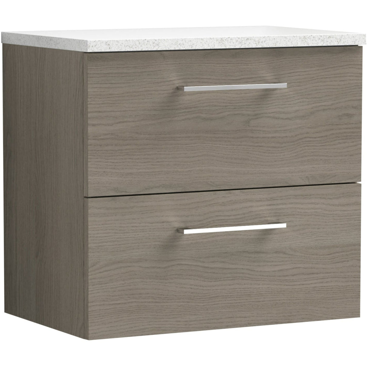 Nuie Arno 600mm Wall Hung 2 Drawer Countertop Vanity Unit Solace Oak ARN2524LSW