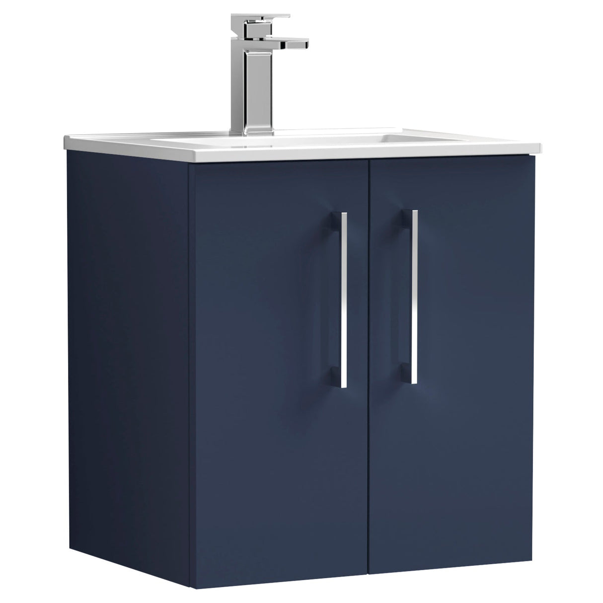 Nuie Arno 500mm Wall Hung 2 Door Vanity Unit & Basin Midnight Blue ARN2921B