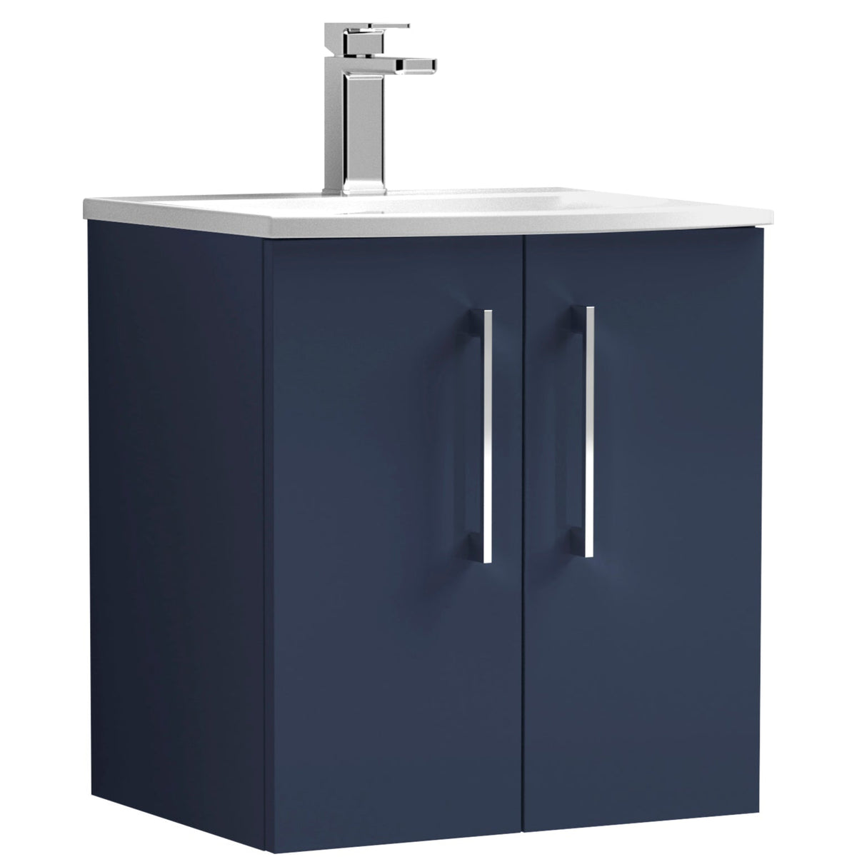 Nuie Arno 500mm Wall Hung 2 Door Vanity Unit & Basin Midnight Blue ARN2921G