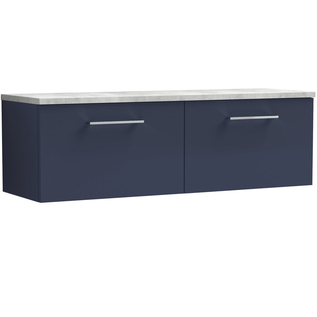 Nuie Arno 1200mm Wall Hung 2 Drawer Countertop Vanity Unit Midnight Blue ARN2922LBG2