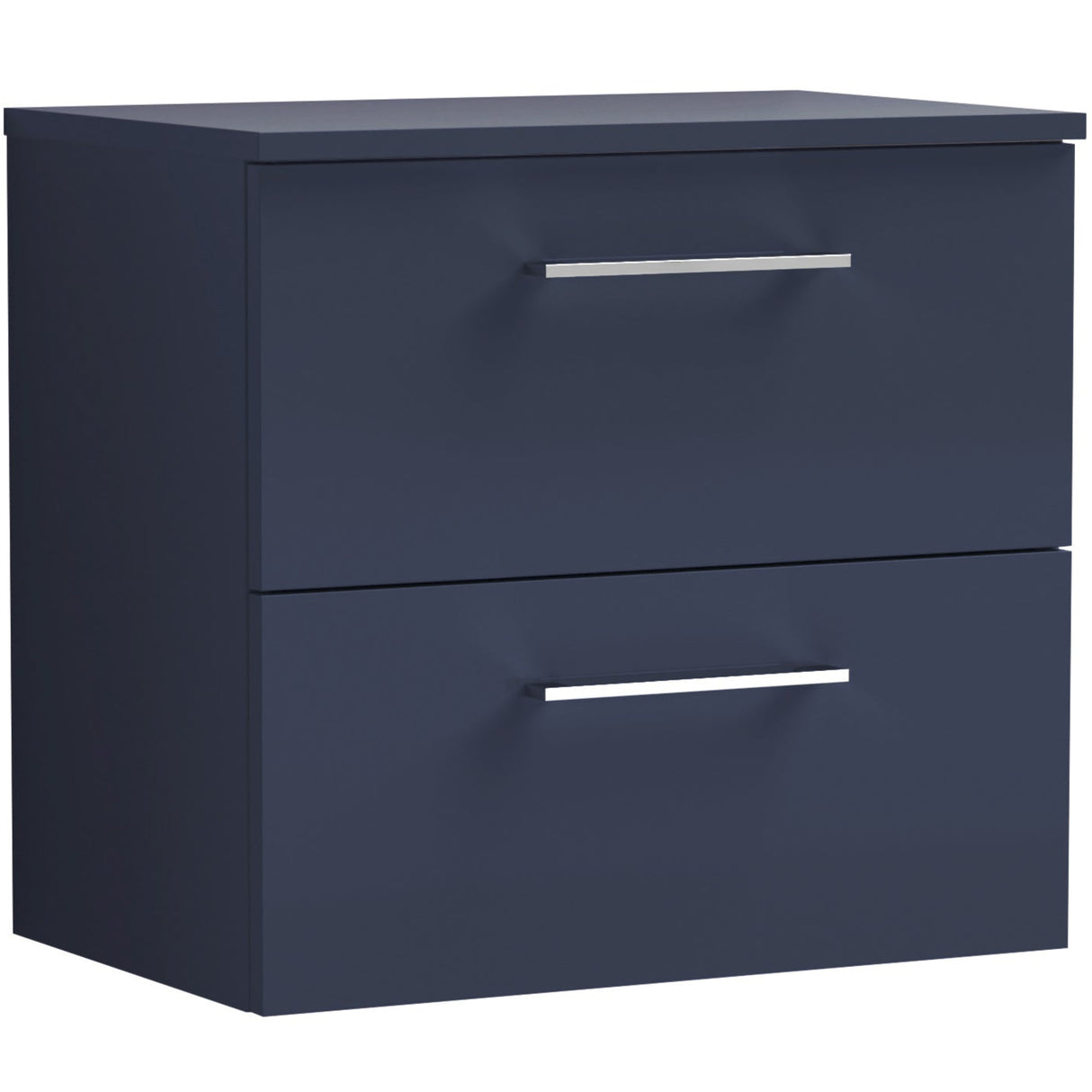 Nuie Arno 600mm Wall Hung 2 Drawer Countertop Vanity Unit Midnight Blue ARN2924W